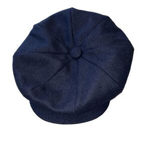 United Hatters UHCMW Cap VTG NY Cabbie Newsboy Navy Blue Hat 100% Wool Made USA